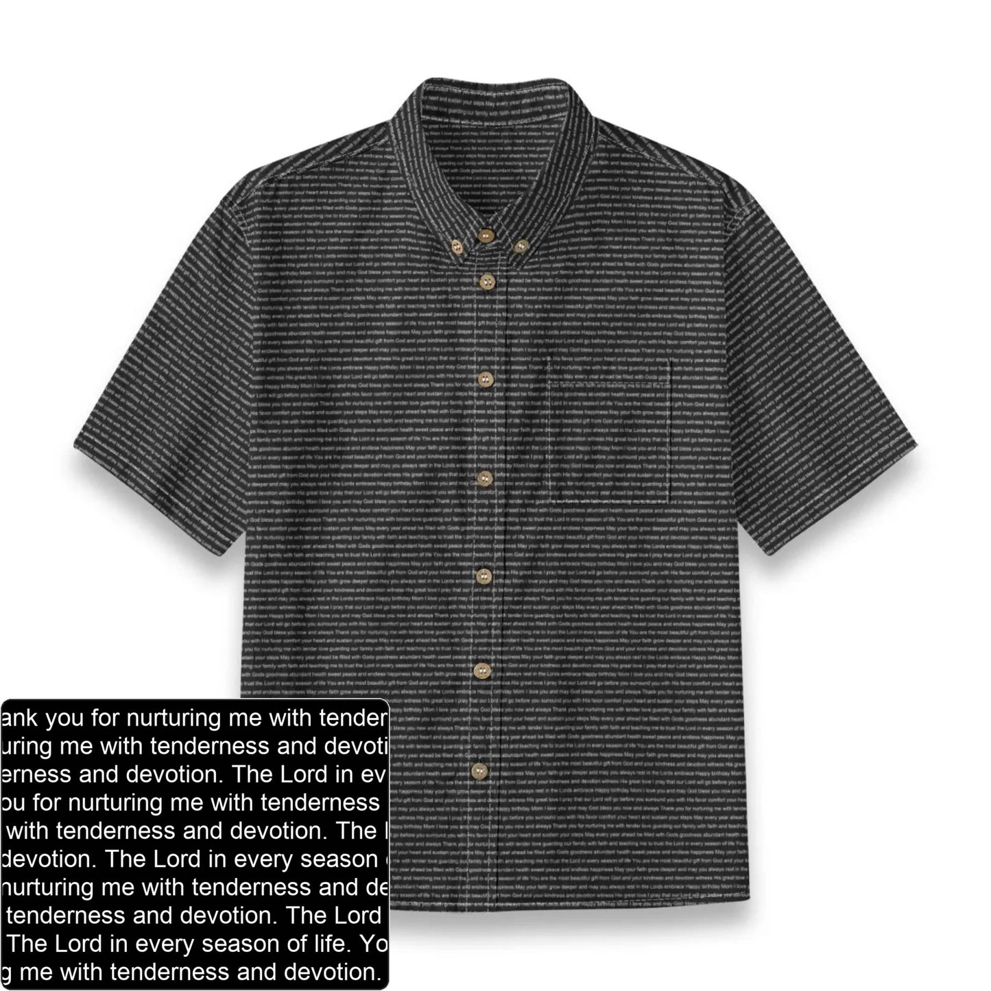 Kids' Slub Cotton AOP Button-Down Shirt | Personalized Verse & Text