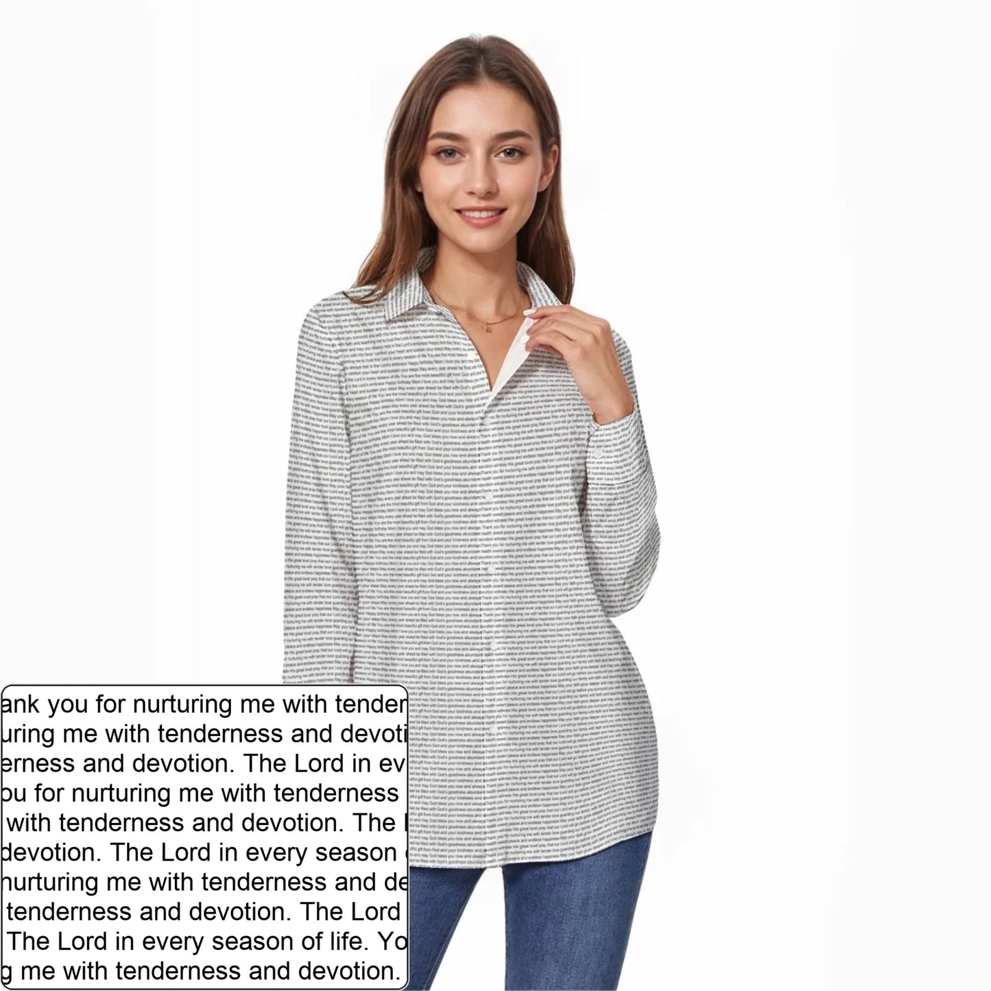 Women's Slub Cotton Long-Sleeve Shirt | Personalized