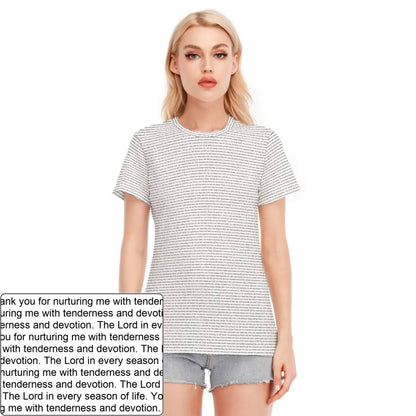 Women's Cotton AOP T-Shirt | Personalized Verse & Text