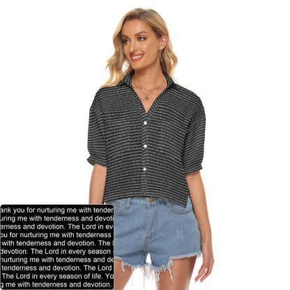 Women's AOP V-Neck Shirt | Personalized Verse & Text