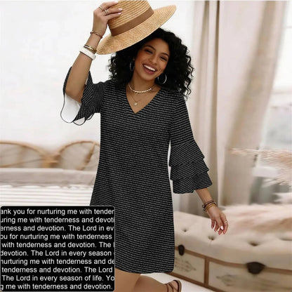 Women's AOP Ruffle-Sleeve Dress | Personalized Verse & Text
