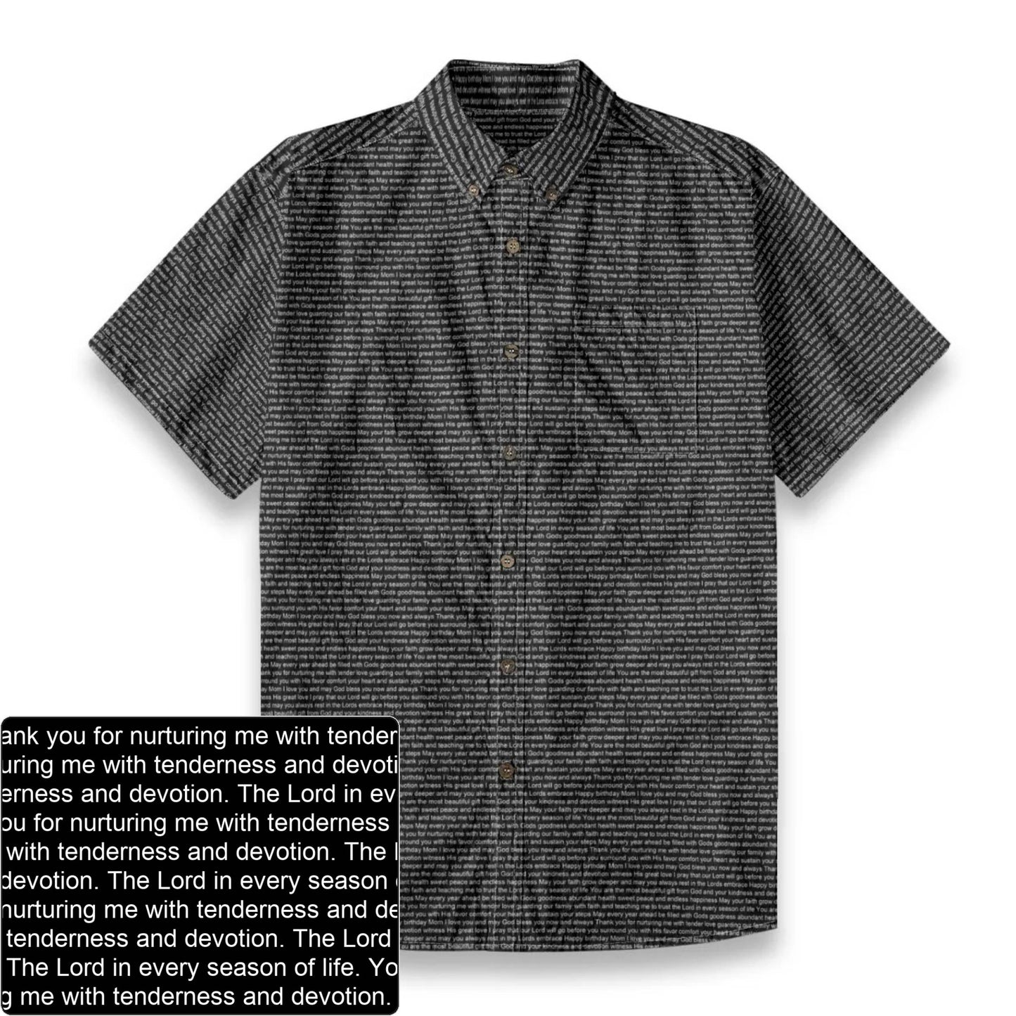 Men's Slub Cotton AOP Button-Down Shirt | Personalized Verse & Text