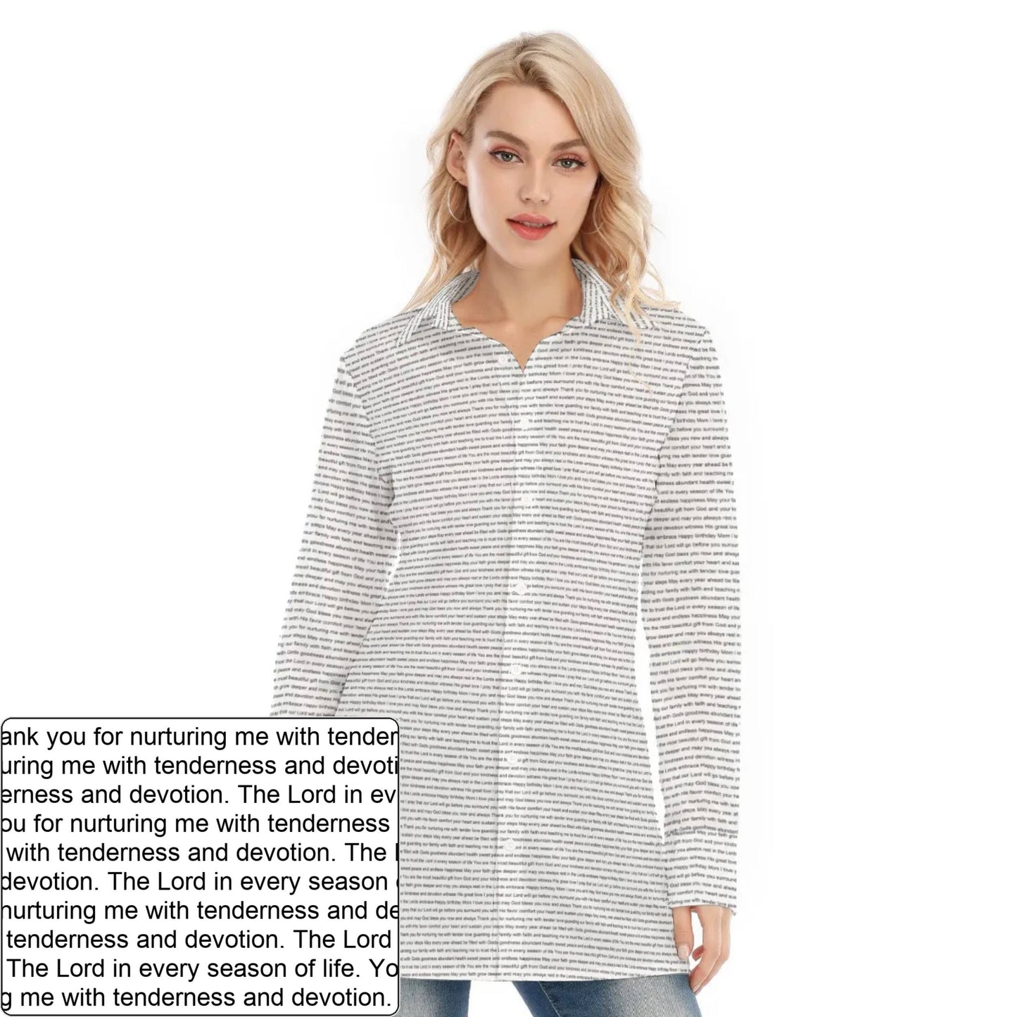 Women's AOP LS Shirt Dress | Personalized Verse & Text