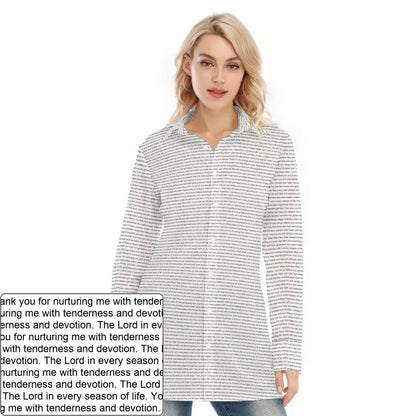 Women's AOP LS Shirt Dress | Personalized Verse & Text