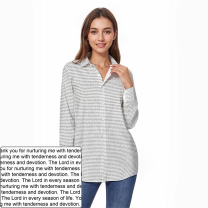 Women's Slub Cotton AOP Long-Sleeve Shirt | Personalized Verse & Text