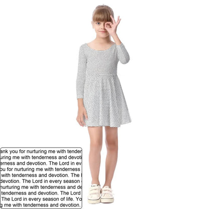 Girls' AOP Long Sleeve Dress | Personalized Blessing & Text