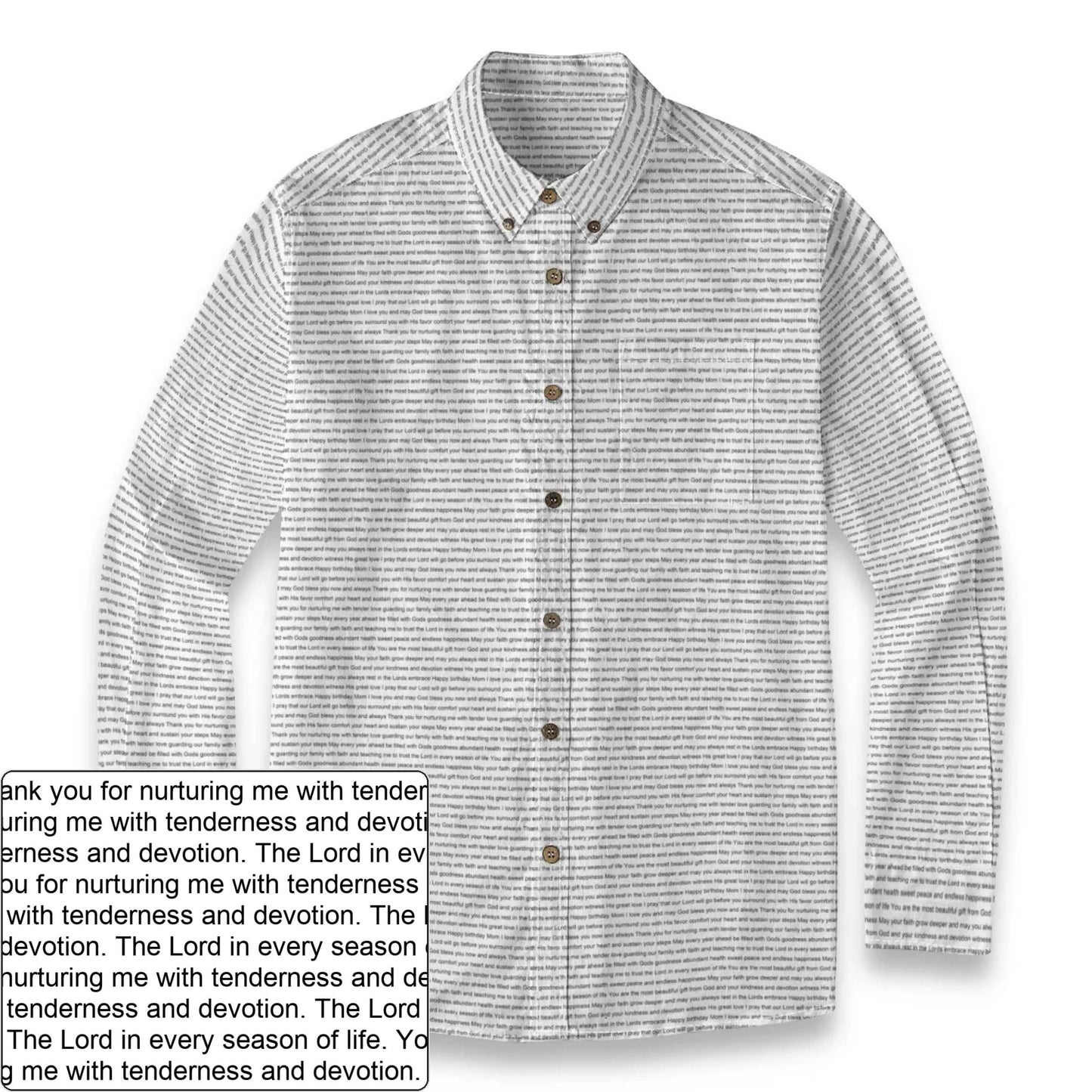 Men's Slub Cotton AOP Button-Down LS Shirt | Personalized Verse & Text