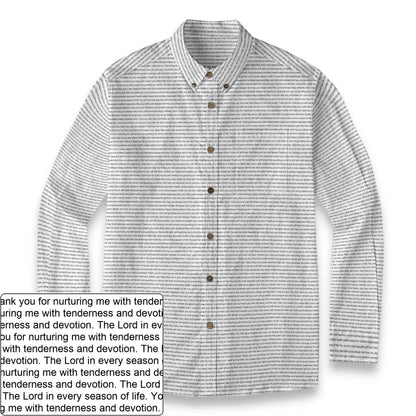 Men's Slub Cotton AOP Button-Down LS Shirt | Personalized Verse & Text