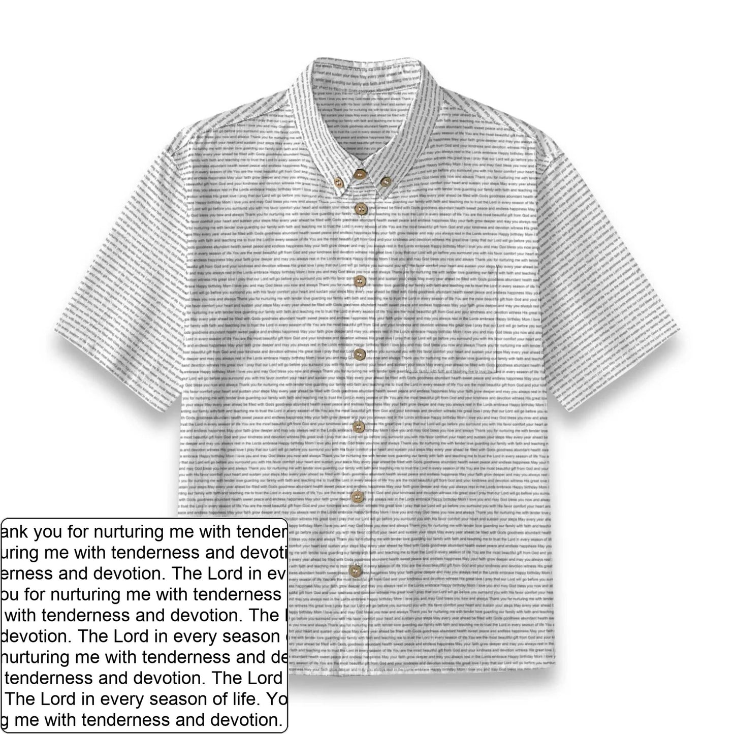 Kids' Slub Cotton AOP Button-Down Shirt | Personalized Verse & Text