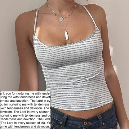 Women's Spaghetti Strap AOP Tank Top | Personalized Verse & Text