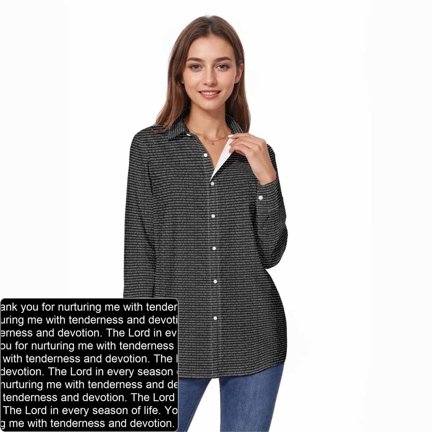 Women's Slub Cotton Long-Sleeve Shirt | Personalized