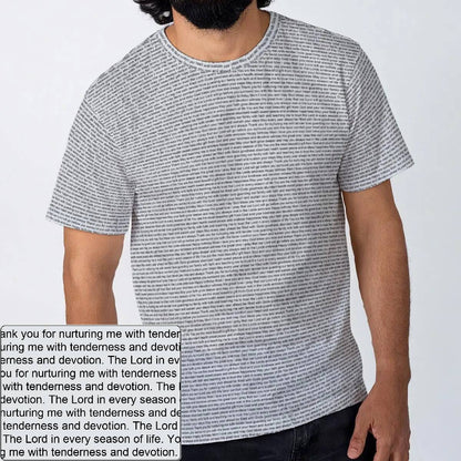 Men's Cotton AOP Crewneck T-Shirt | Personalized Verse & Text