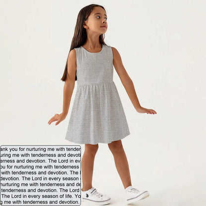 Girls' Sleeveless AOP A-Line Dress | Personalized Blessing & Text