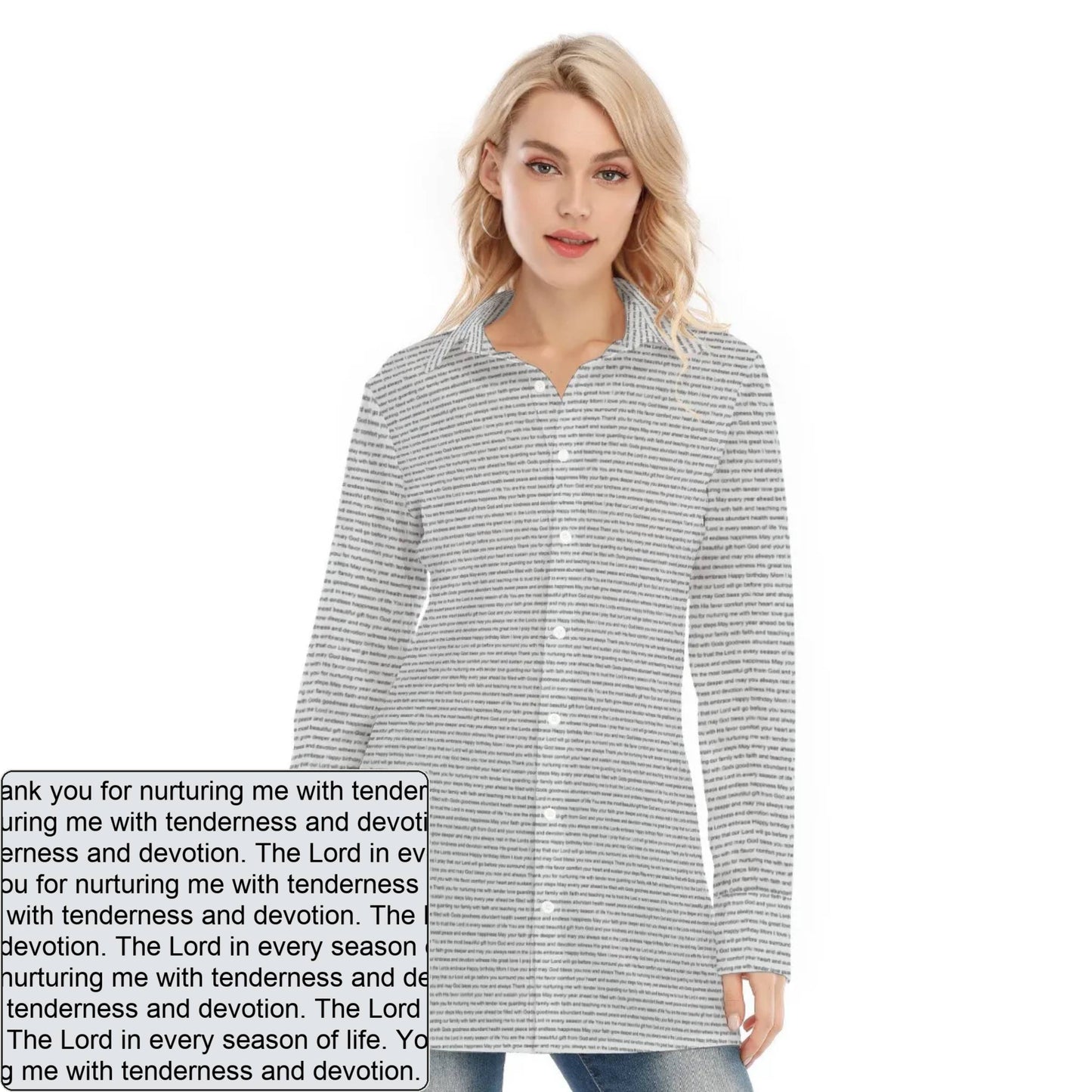 Women's AOP LS Shirt Dress | Personalized Verse & Text