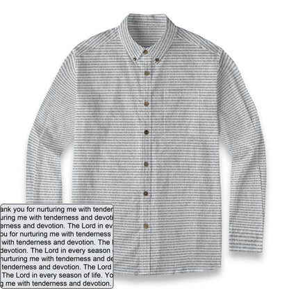 Men's Slub Cotton AOP Button-Down LS Shirt | Personalized Verse & Text