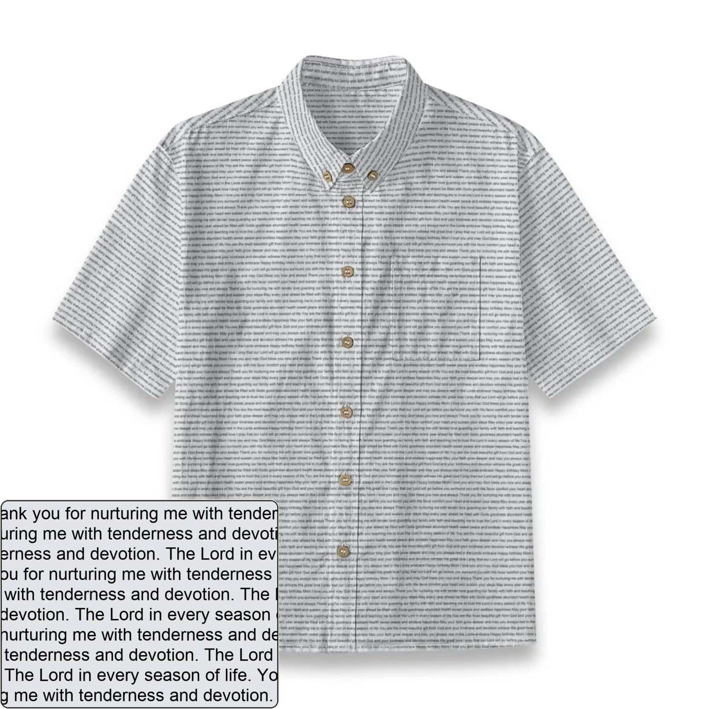 Kids' Slub Cotton AOP Button-Down Shirt | Personalized Verse & Text