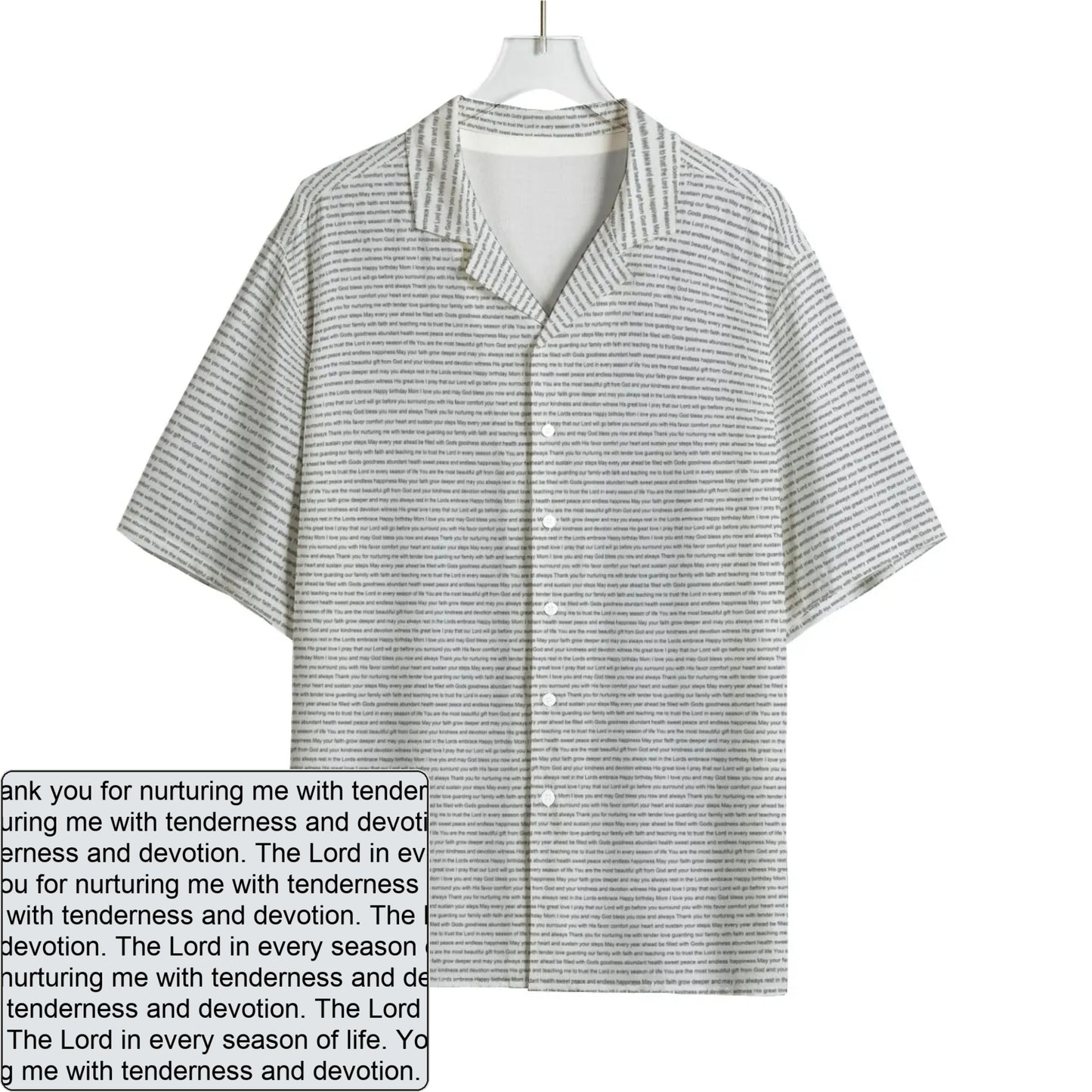 Men's Rayon AOP Hawaiian Shirt | Personalized Verse & Text