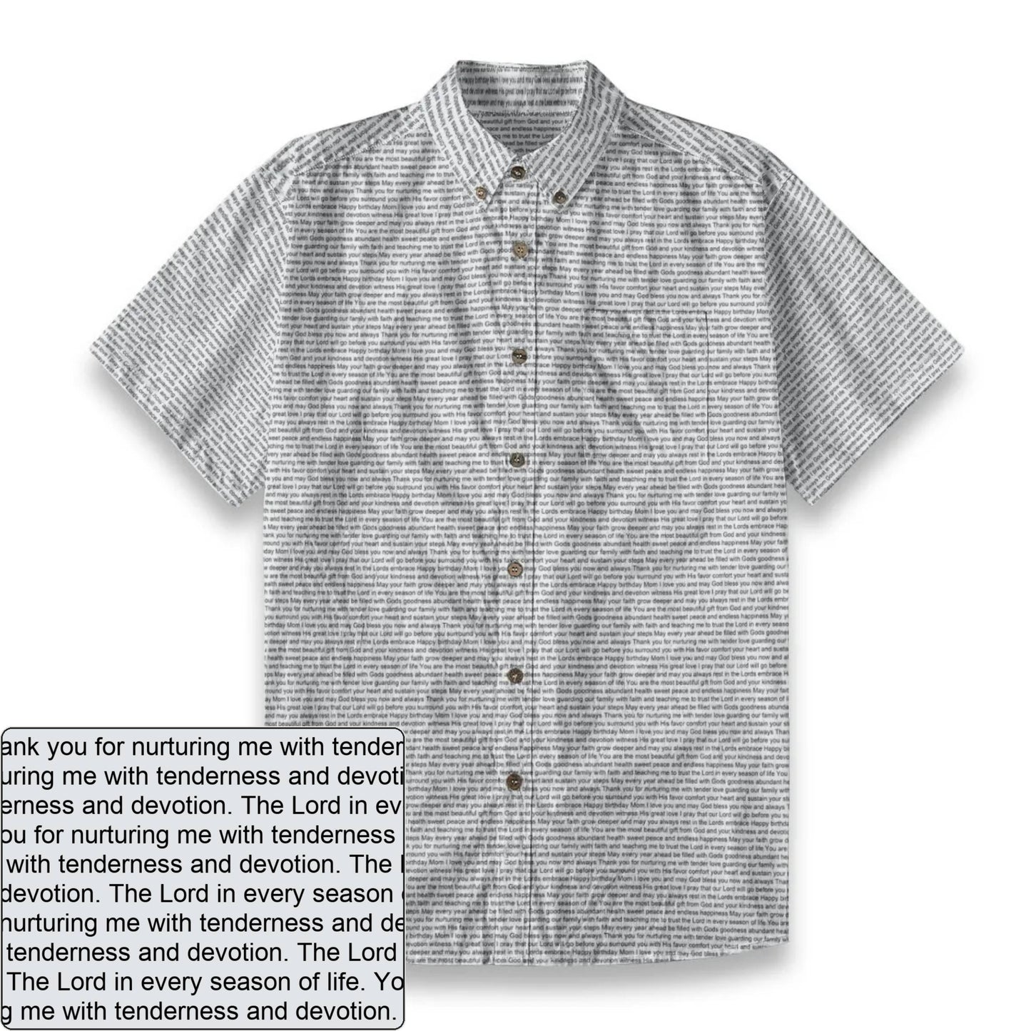 Men's Slub Cotton AOP Button-Down Shirt | Personalized Verse & Text