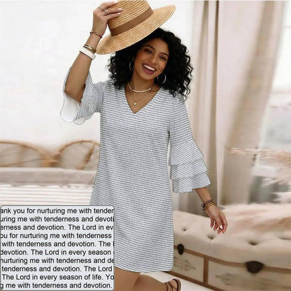 Women's AOP Ruffle-Sleeve Dress | Personalized Verse & Text