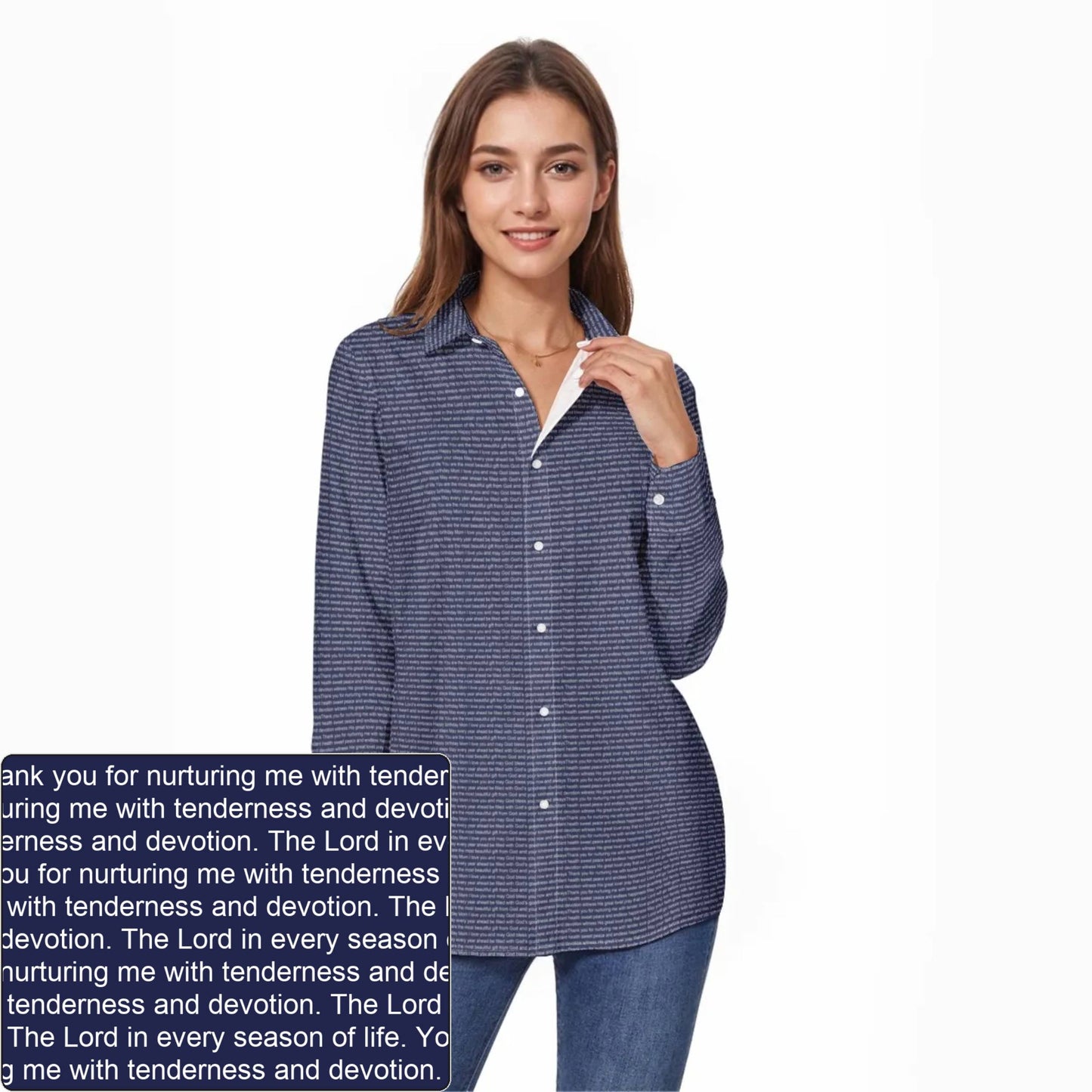 Women's Slub Cotton Long-Sleeve Shirt | Personalized