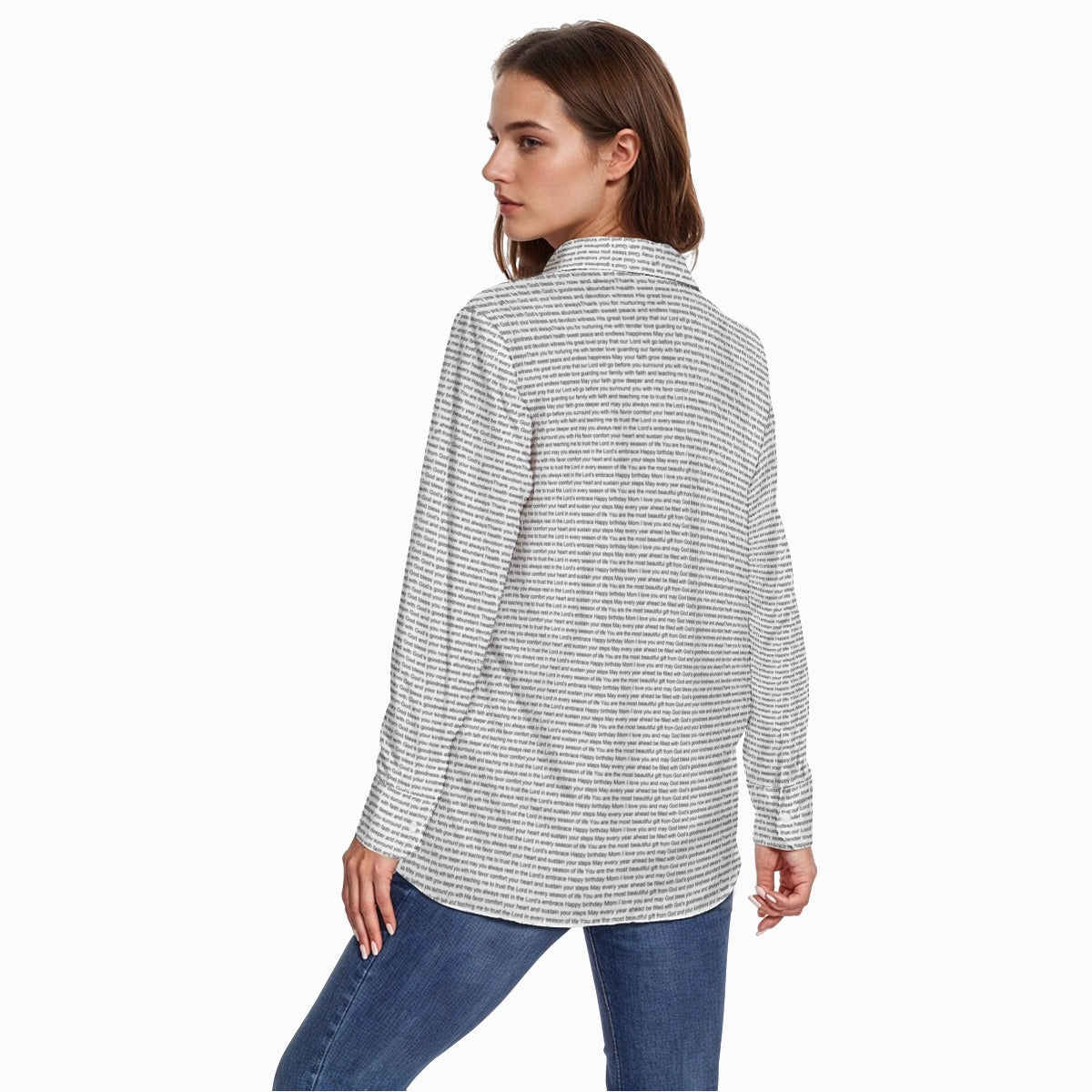 Women's Slub Cotton Long-Sleeve Shirt | Personalized