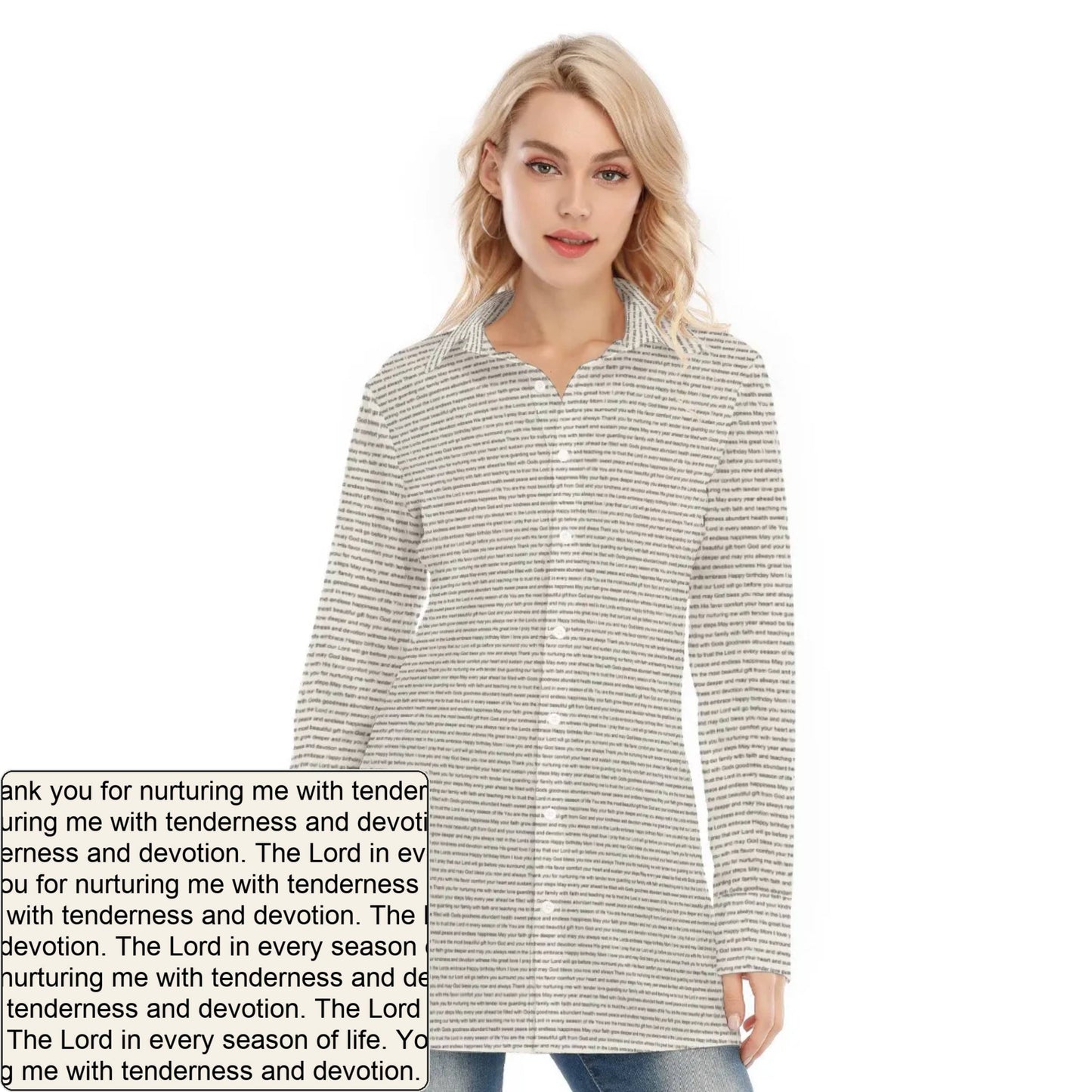 Women's AOP LS Shirt Dress | Personalized Verse & Text
