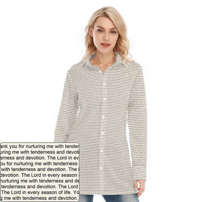 Women's AOP LS Shirt Dress | Personalized Verse & Text