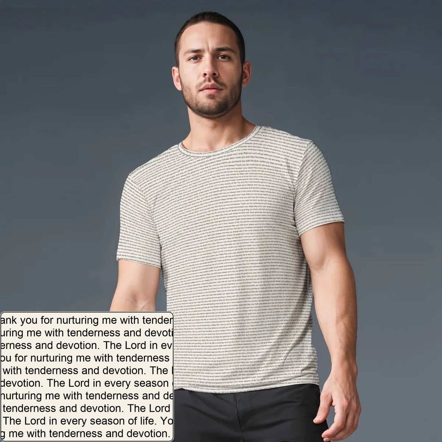 Men's Jersey AOP T-Shirt | Personalized Verse & Text