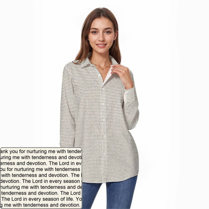 Women's Slub Cotton AOP Long-Sleeve Shirt | Personalized Verse & Text