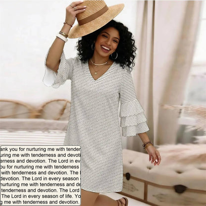 Women's AOP Ruffle-Sleeve Dress | Personalized Verse & Text