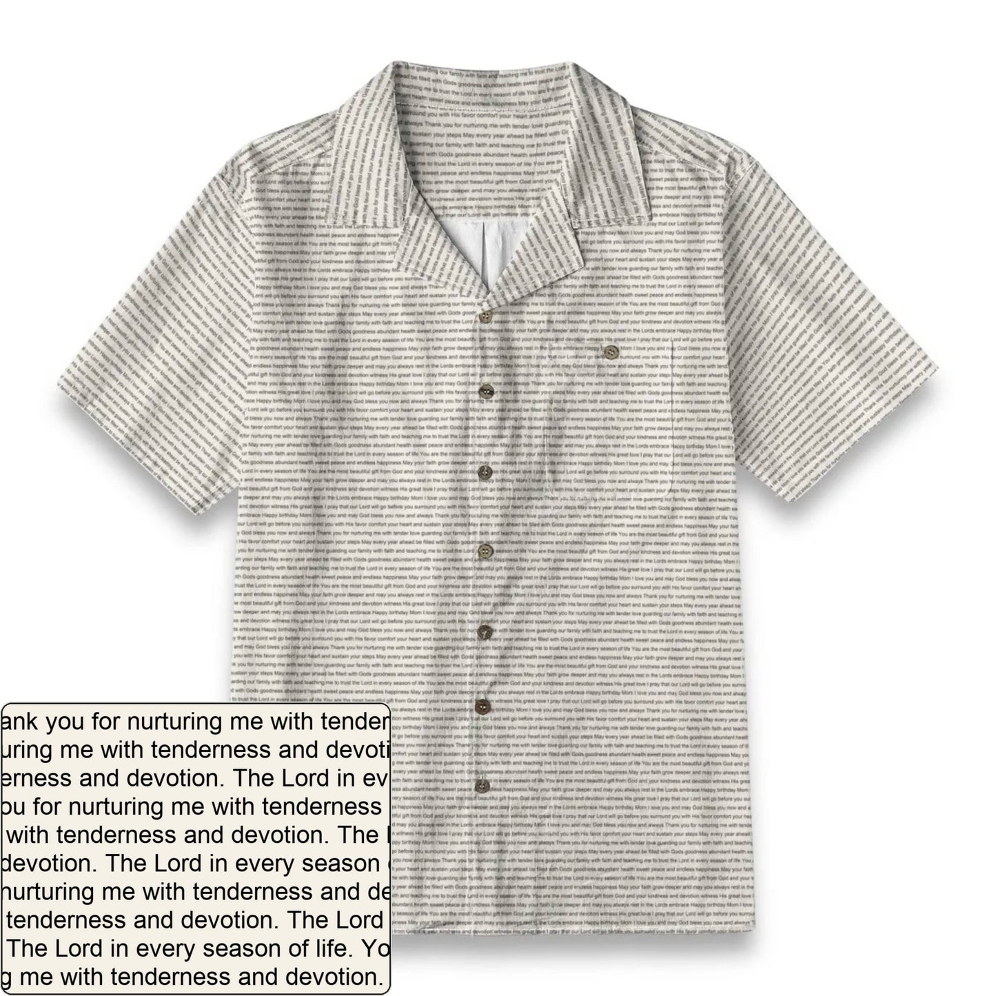 Men's Slub Cotton AOP Hawaiian Shirt | Personalized Verse & Text