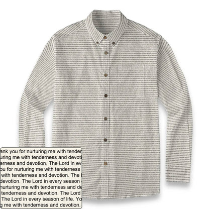 Men's Slub Cotton AOP Button-Down LS Shirt | Personalized Verse & Text