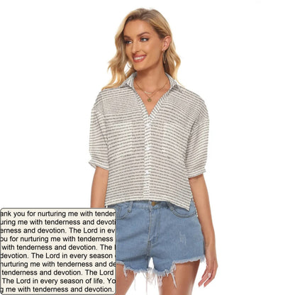 Women's AOP V-Neck Shirt | Personalized Verse & Text