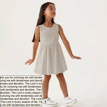Girls' Sleeveless AOP A-Line Dress | Personalized Blessing & Text