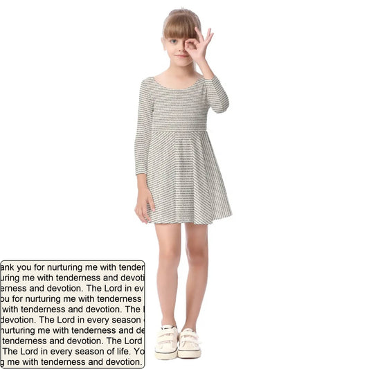 Girls' AOP Long Sleeve Dress | Personalized Blessing & Text
