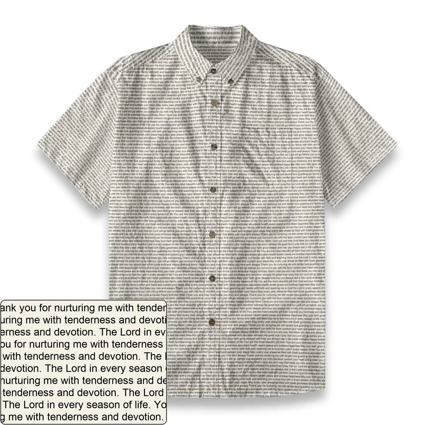 Men's Slub Cotton AOP Button-Down Shirt | Personalized Verse & Text