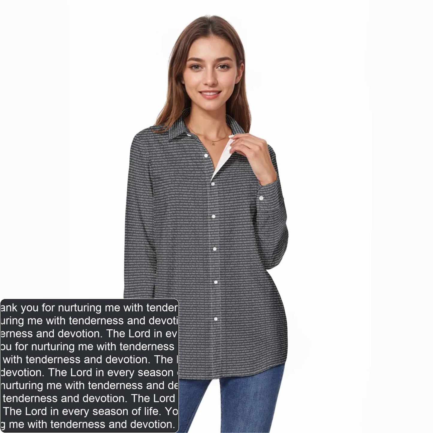 Women's Slub Cotton Long-Sleeve Shirt | Personalized