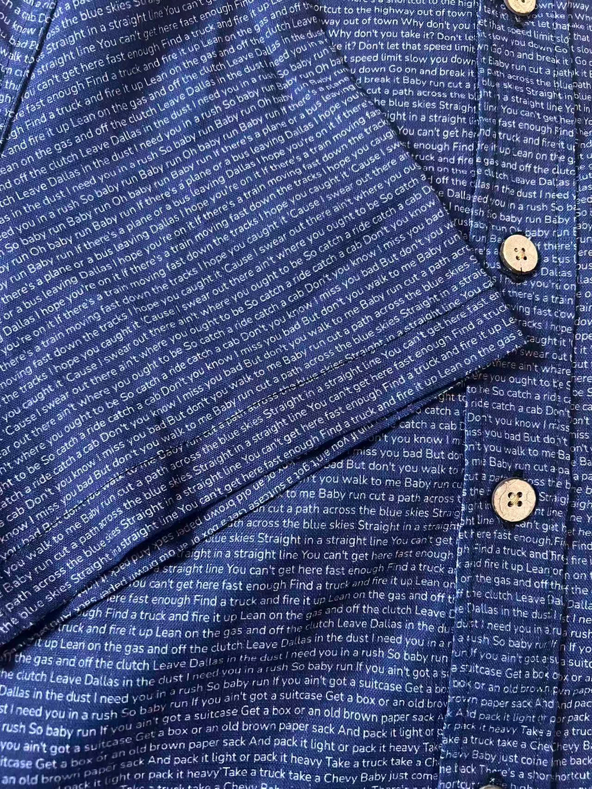 Premium buttondown shirt with distinct fabric texture, breathable pure cotton material and natural wooden buttons