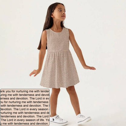 Girls' Sleeveless AOP A-Line Dress | Personalized Blessing & Text