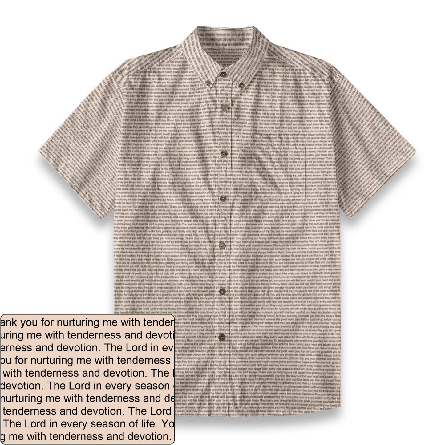 Men's Slub Cotton AOP Button-Down Shirt | Personalized Verse & Text