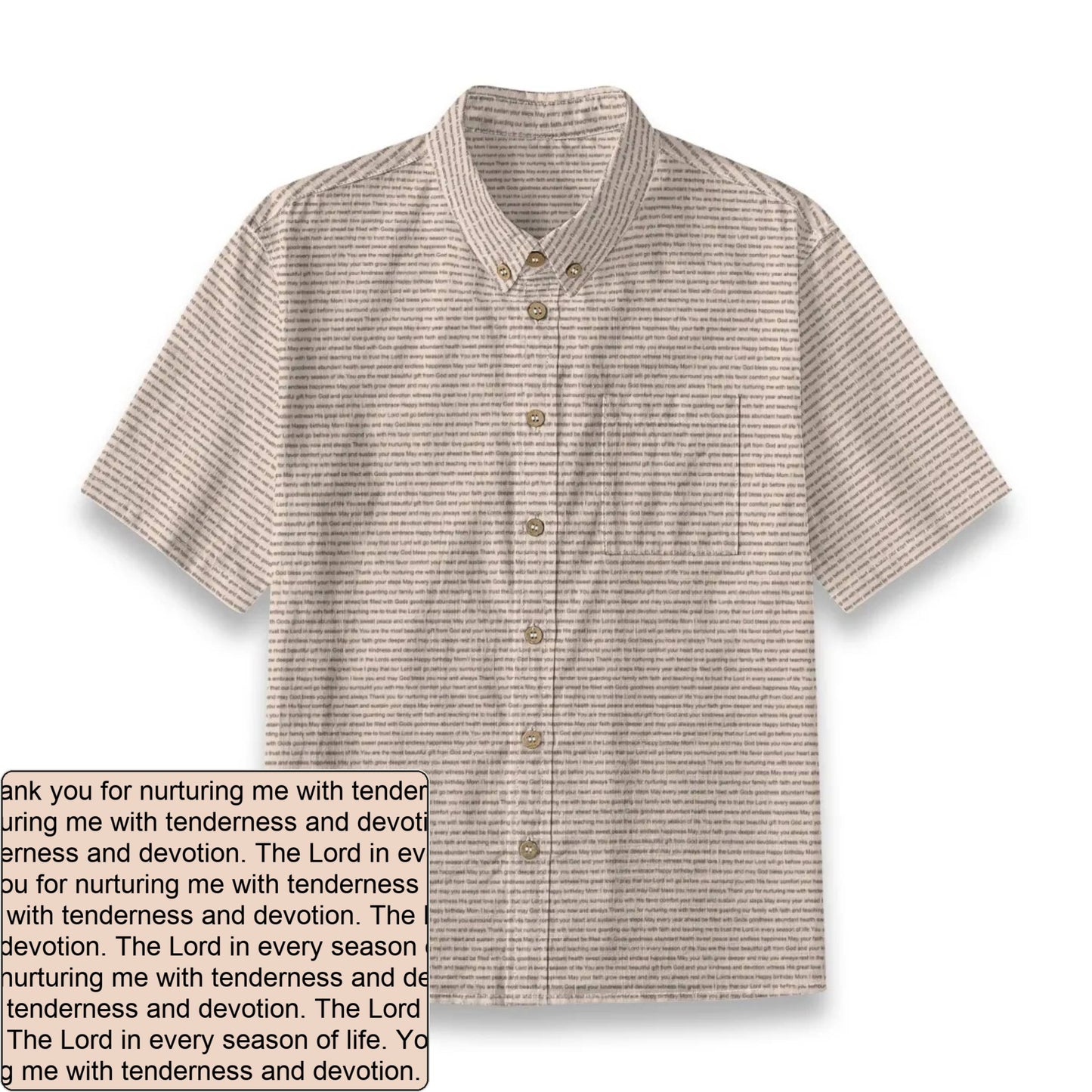 Kids' Slub Cotton AOP Button-Down Shirt | Personalized Verse & Text