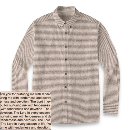 Men's Slub Cotton AOP Button-Down LS Shirt | Personalized Verse & Text