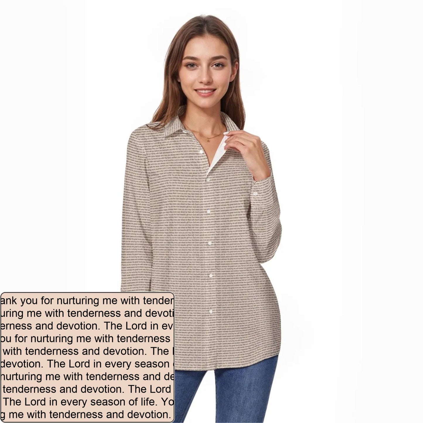 Women's Slub Cotton Long-Sleeve Shirt | Personalized