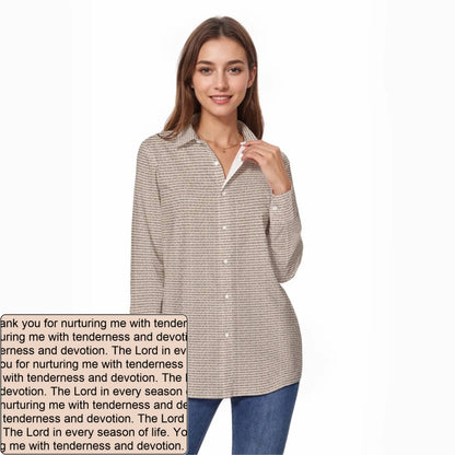 Women's Slub Cotton Long-Sleeve Shirt | Personalized