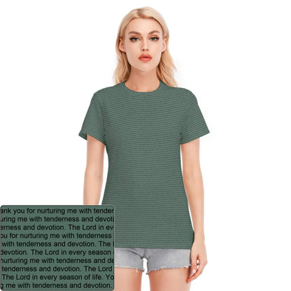 Women's Cotton AOP T-Shirt | Personalized Verse & Text