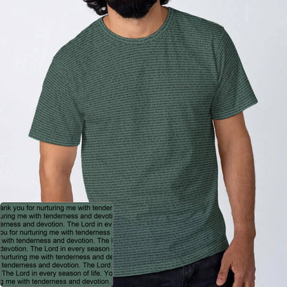 Men's Cotton AOP Crewneck T-Shirt | Personalized Verse & Text
