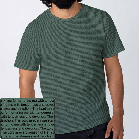 Men's Cotton AOP Crewneck T-Shirt | Personalized Verse & Text