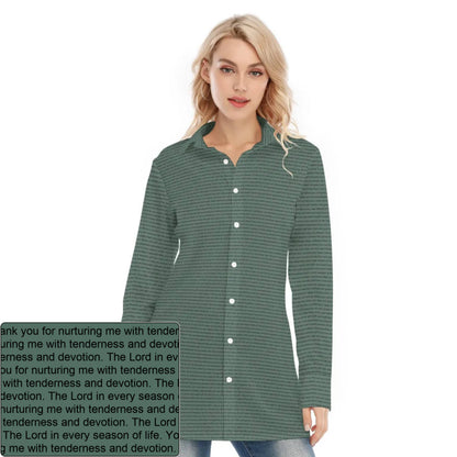 Women's AOP LS Shirt Dress | Personalized Verse & Text