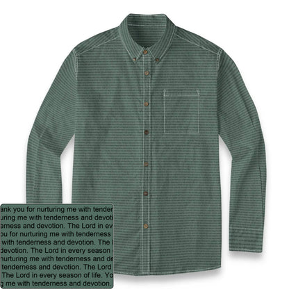 Men's Slub Cotton AOP Button-Down LS Shirt | Personalized Verse & Text