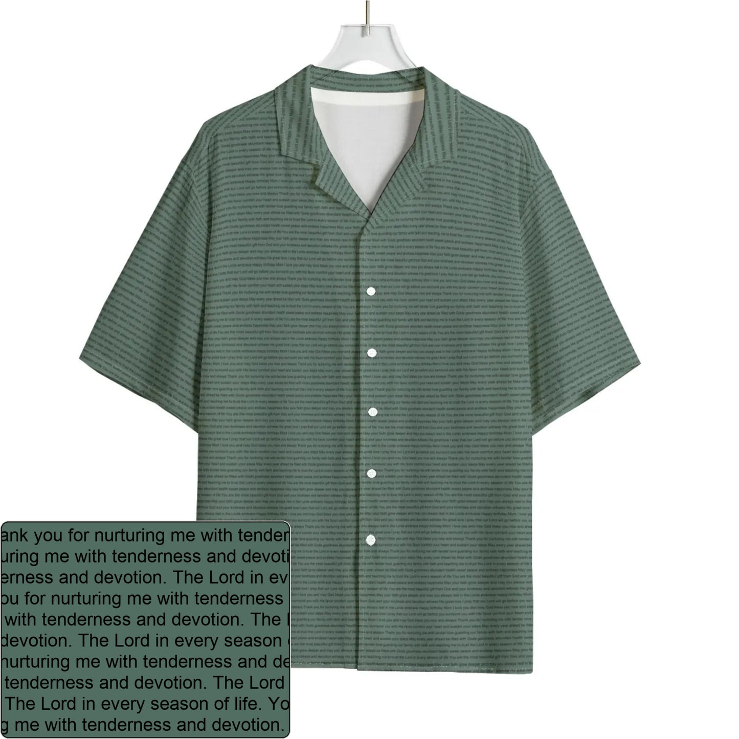 Men's Rayon AOP Hawaiian Shirt | Personalized Verse & Text